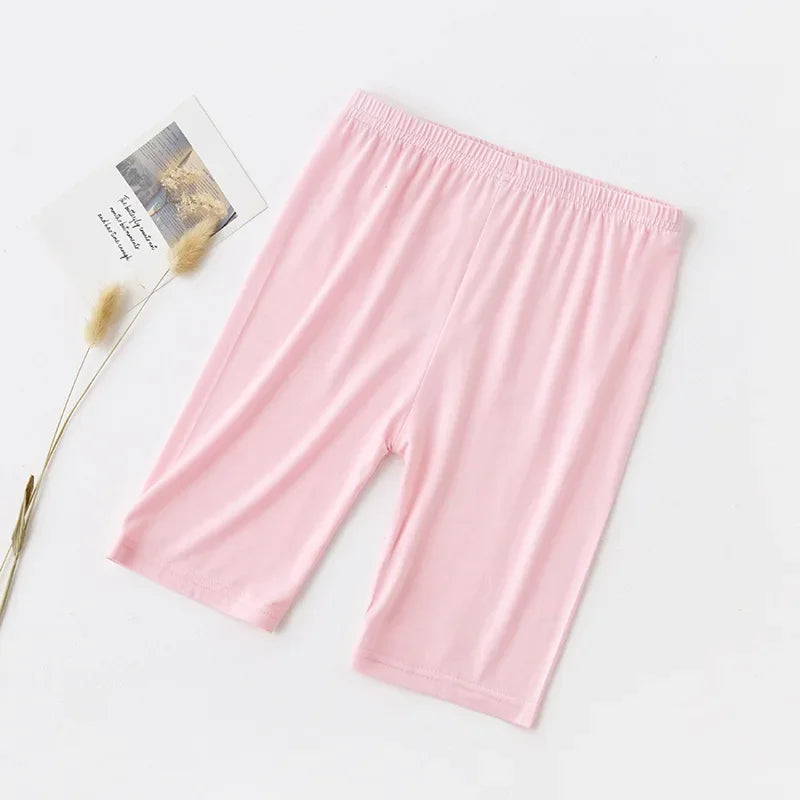 Summer Thin Children Clothing Candy Solid Color Modal Girls Leggings Knne Length Five Casual  Pants for Kids Clothes 2-12 Years