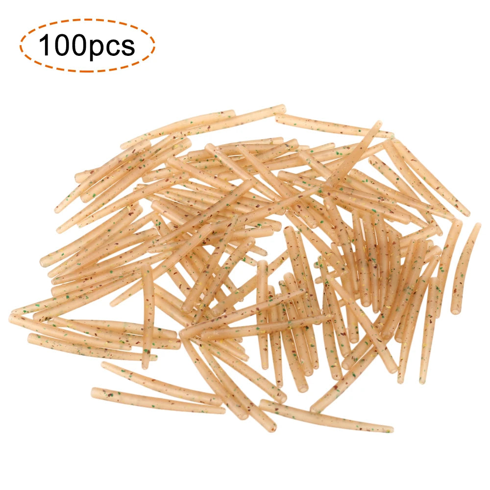 30/50/100pcs 54mm Anti Tangle Rubber Sleeves Connect with Fishing Hook Carp Coarse Fishing Tackles Outdoor Fishing Accessories