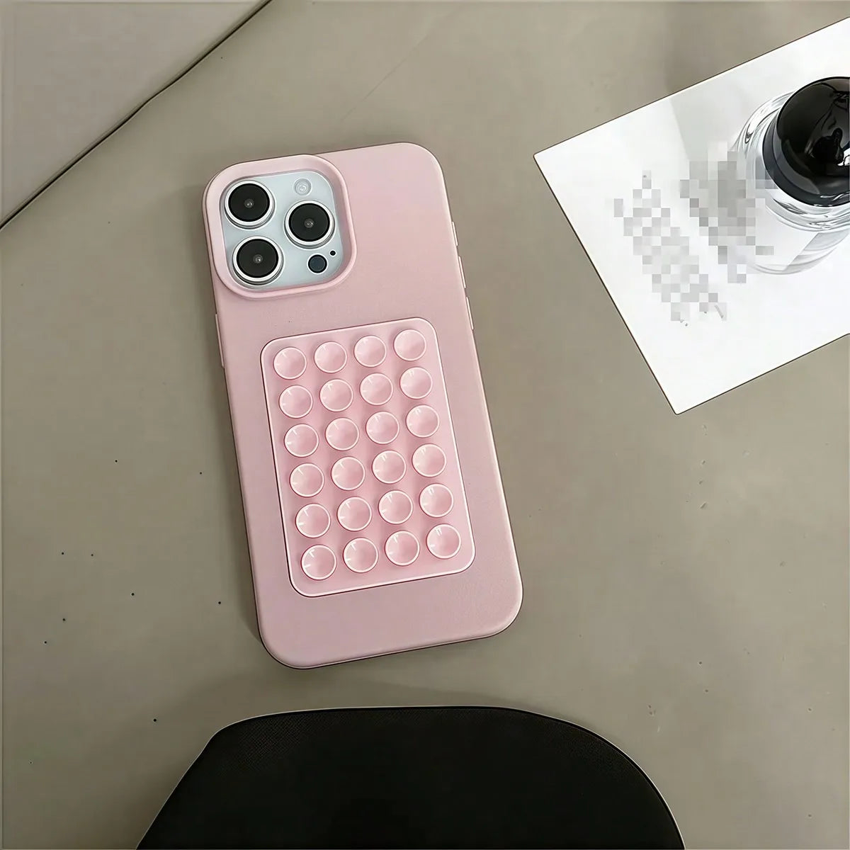 3D Suction Cup Stand Litchi Pattern Phone Case For iPhone 18 17 16 15 Pro Max Plus 16E 14 13 12 11 Pro Max X XS Shockproof Cover