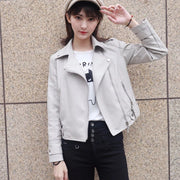 New Pink/beige/black Women's Clothing Short Motorcycle PU Leather Jacket Korean Version of the Spring and Autumn Jacket Coats