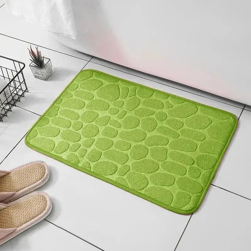 Pebble-Texture Microfiber Bath Mat — 60 × 40 cm, 1 Piece