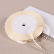 Beige Satin Gift-Wrapping Ribbon — 25 Yards, Selected Width