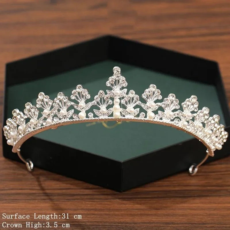 Silver Color Crown and Tiara Wedding Hair Accessories For Women  Crown For Bridal Crystal Rhinestone Diadema Tiaras Bride Crown