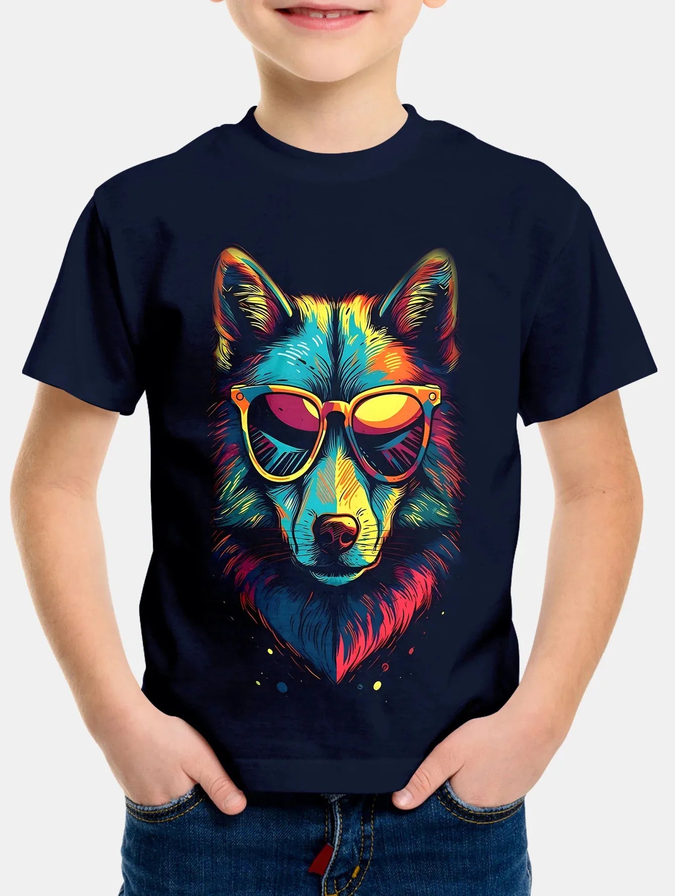 Wolf Print Kids Short-Sleeve T-Shirt