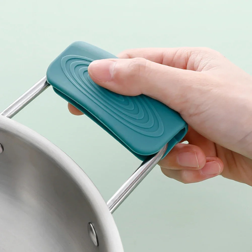 Silicone Pot-Handle Covers — Gray or Gray-Blue, 1 Pair