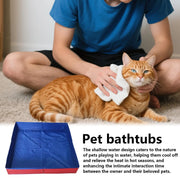 Dog Paddling Pool 50x50x10cm PVC Folding small pet bathtub Summer Cool Cleaning Basin for Puppy Cats Ducks Parrots Pet Supplies