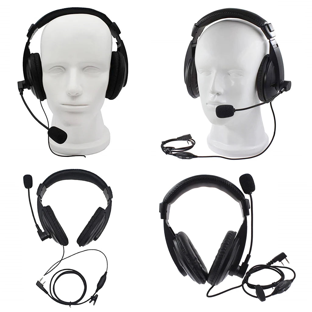 Professional Noise Cancelling Overhead Headphones With Microphone for 2Pin Baofeng Gaming Wired Headsets Earphones