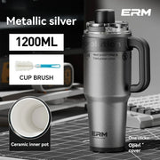 Handled Vacuum-Insulated Tumbler — 1200ml, Steel or Ceramic-Lined
