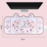 Large Kawaii Gaming Mouse Pad Cute Pink Purple Sakura Bunny Desk Pad Water Proof Nonslip Laptop Desk Accessories for Gaming