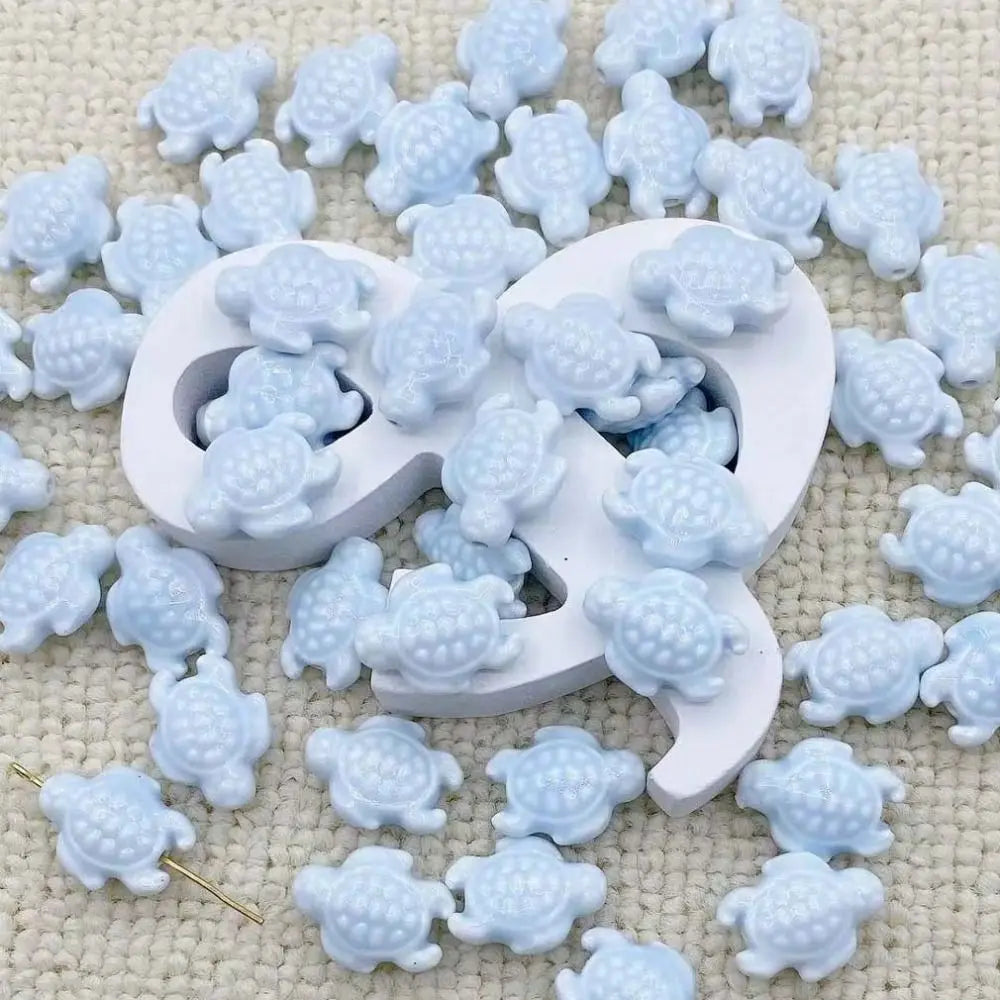 Ceramic Sea Turtle Beads, 10-Piece Set