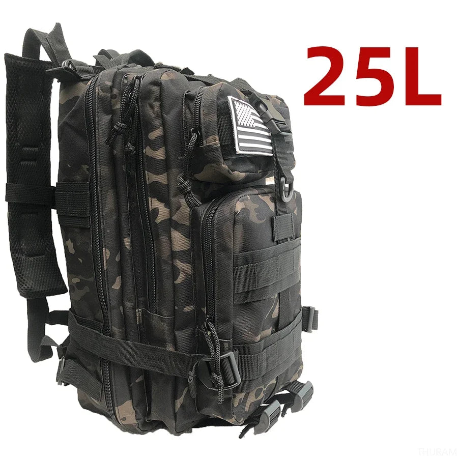 Unisex Oxford Hiking Backpack — MOLLE Webbing, 25L or 50L