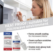 Heat Resistant Microwave Cavity Paint White Microwave Interior Touch Up Paint Appliance Scratch Repair 30ml Cover up rust DIY