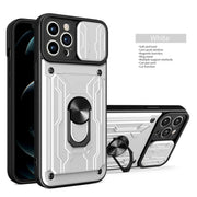 Luxury Shockproof Case For iPhone 17 16 15 14 13 Pro Max 12 11 XR X 8 7 Plus SE2/SE3 Rotation Metal Ring Stand And Card Slot
