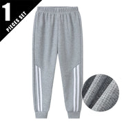 1/3 Pcs Children's Waffle Solid Color Sports Pants Boys Casual Joker Harun Pants Elastic Waist Running Pants Girls Fashion Pants