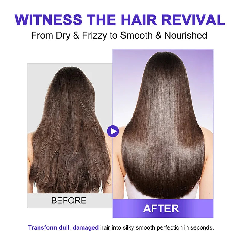 PURC Leave-In Keratin Hair Cream, Repair Damaged Hair Mask, Hair Treatment, Smoothing Shine Softness, Hair Care Products