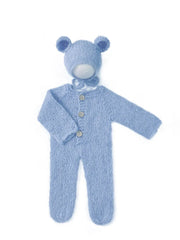 2pc/set Baby Outfits  Newborn Photography Props Romper Bear Jumpsuit Crochet Hat Wool Baby Boy Girl Animal Photo Prop