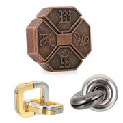 Variety Metal Puzzles Brain Teasers 3PCS Set IQ Logic Test Disentanglement for Mind Challenge Educational Toys Kids Adults