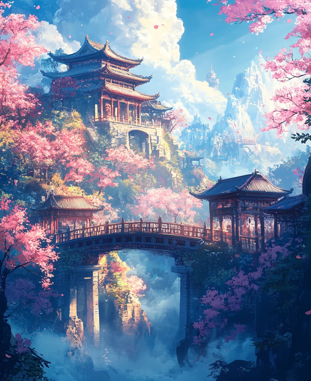 Cherry Blossom Paint-by-Number Canvas Kit