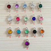 12pcs/lot Colorful Birthstone Charms 11mm*19mm Acrylic double charms for Diy Statement Necklace and Bracelet A003