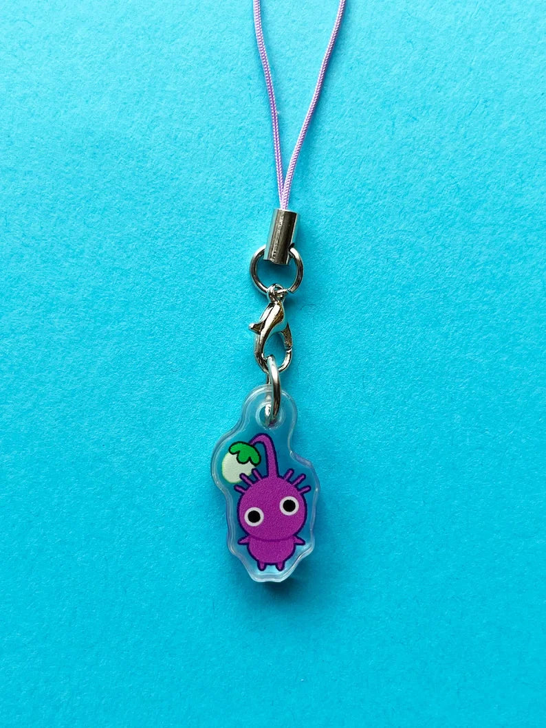 Tiny Pikmin Phone Charm Keychains  Funny Cute 1in Acrylic Keychains Phone Charm  Double Sided