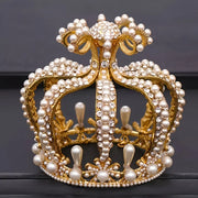 Baroque Round Crown Tiara Headband For Women Party Cake Brithday Bridal Wedding Hair Accessories Jewelry Crown Tiara Gift