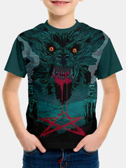 Wolf Print Kids Short-Sleeve T-Shirt
