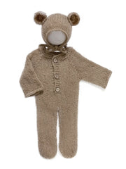 2pc/set Baby Outfits  Newborn Photography Props Romper Bear Jumpsuit Crochet Hat Wool Baby Boy Girl Animal Photo Prop