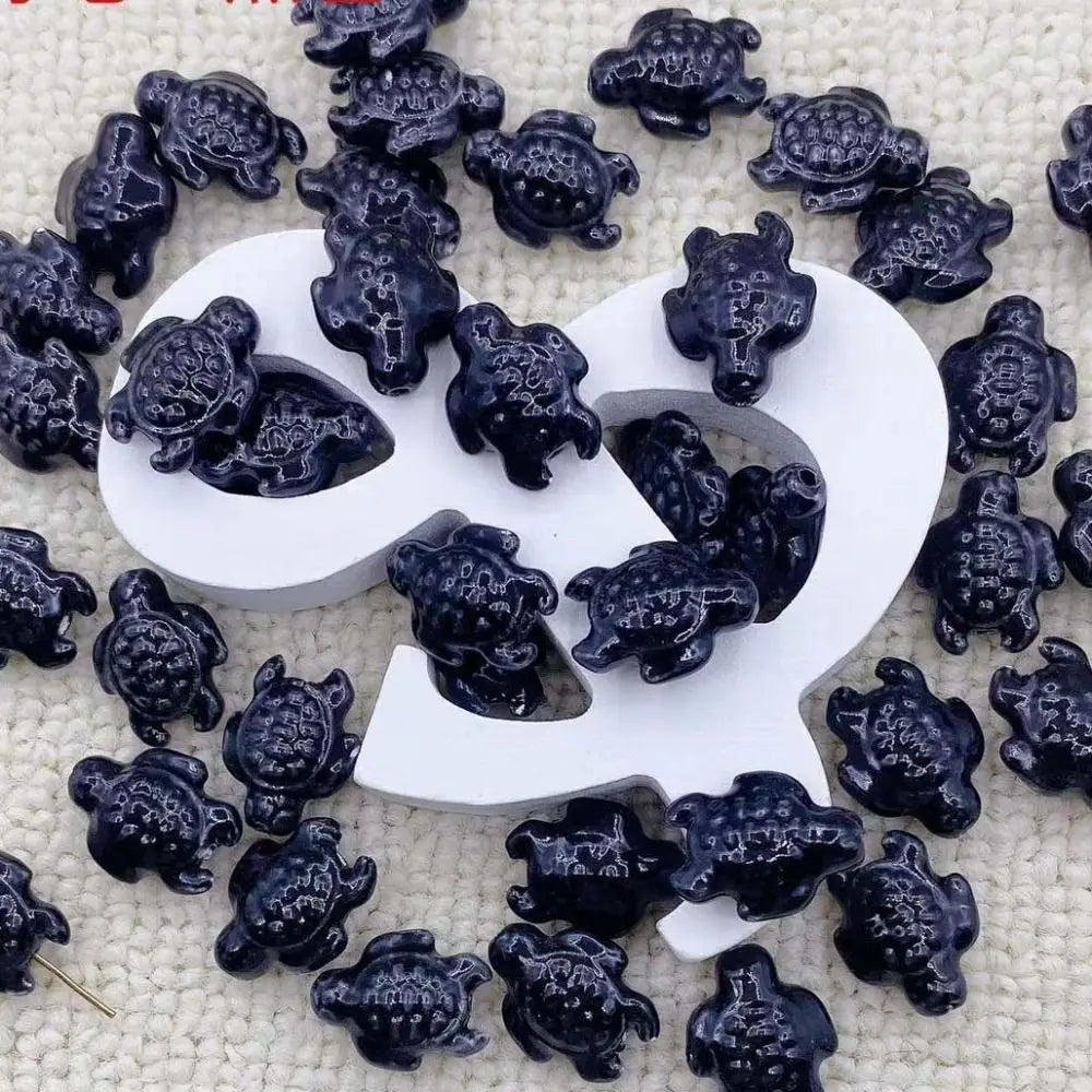Ceramic Sea Turtle Beads, 10-Piece Set