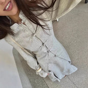 Eid Skirt Suit Women Long Coat Skirts 2 Piece Set Ramadan Single Breasted Morocco Dubai Muslim Robe Ensemble Arabic Outfits