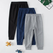 1/3 Pcs Children's Waffle Solid Color Sports Pants Boys Casual Joker Harun Pants Elastic Waist Running Pants Girls Fashion Pants