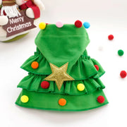 Christmas Tree Pet Costume — Hooded Cape for Cats & Small Dogs