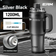 Handled Vacuum-Insulated Tumbler — 1200ml, Steel or Ceramic-Lined
