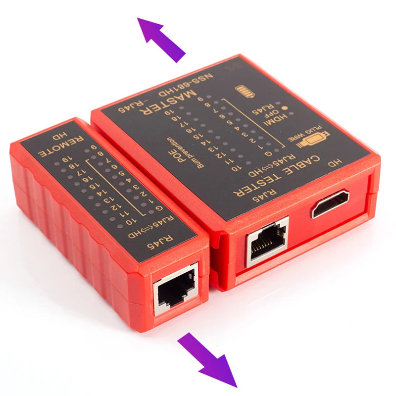 with HDMI Cable Tester RJ45 Network Cord Tester Anti Burn POE Protection Battery Power 8P8C 6P8C Transmitter Receiver Lan Tester