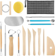17pcs Pottery Sculpting Tools Set Ceramic Detail texture Shaping Blade Clay Modeling Stainless Steel Tool Kit Carving Hole Punch