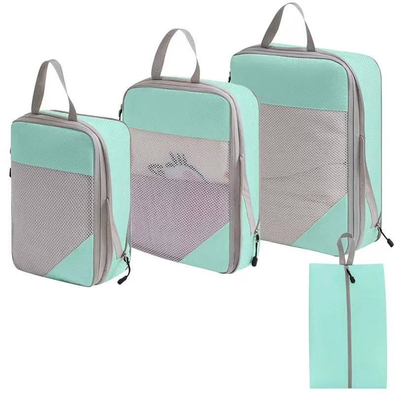Polyester Travel Packing Organizers — 4-Piece Set, Selected Color