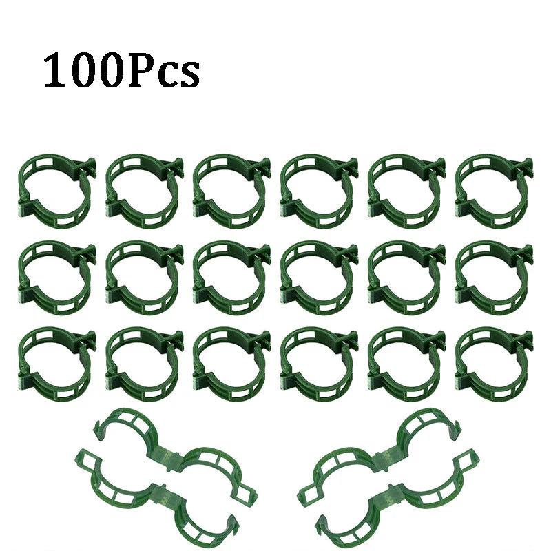Plastic Plant Support Clips — Green or White, 100 Pieces