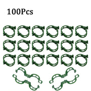 Plastic Plant Support Clips — Green or White, 100 Pieces
