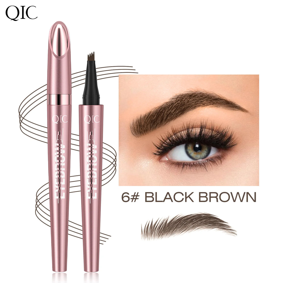 QIC Micro-Fork Liquid Eyebrow Pen — 6 Shades