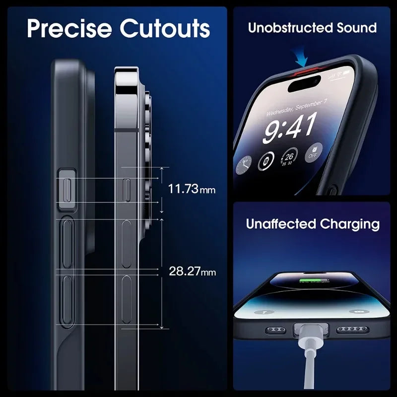 Matte Translucent Phone Case For IPhone 17 Air 16e 15 16 14 13 12 11 Pro Max Plus Magnetic Case Magsafe Wireless Charging Cover