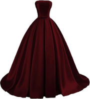 Customized Strapless Satin Prom Dresses robes de soirée Long A-line Formal вечернее платье Evening Party Gowns with Pockets