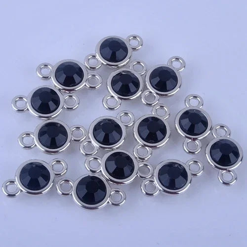 12pcs/lot Colorful Birthstone Charms 11mm*19mm Acrylic double charms for Diy Statement Necklace and Bracelet A003