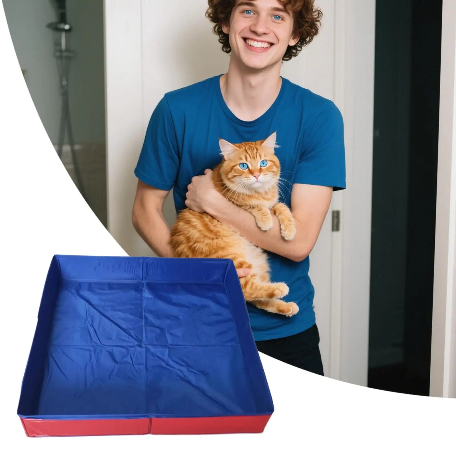 Dog Paddling Pool 50x50x10cm PVC Folding small pet bathtub Summer Cool Cleaning Basin for Puppy Cats Ducks Parrots Pet Supplies