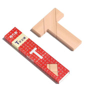 Wood T Shape Puzzle Geometric Tangram 100 Problem Challenges Brain Teaser Toys for Kids & Adults Party Favors Classroom Prizes