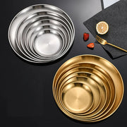 Round Stainless Steel Serving Tray