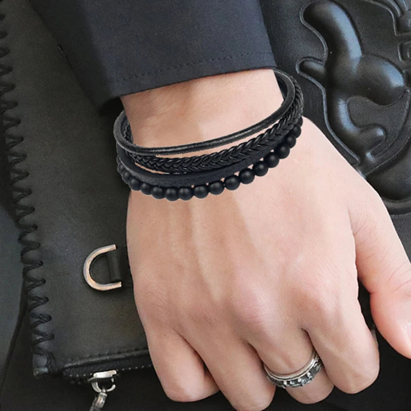2025 Luxury Charm Stainless Steel Men's Natural Stone Bracelet Bracelet High Quality Magnet Clasp Christmas Gift