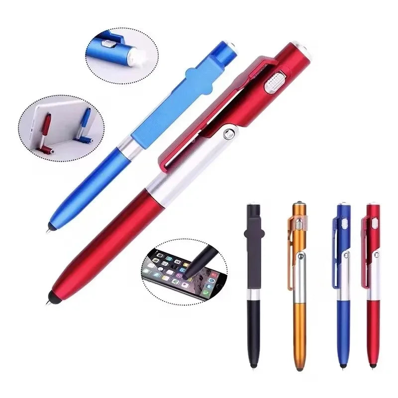 4-in-1 Ballpoint Stylus Pen with Phone Support and Light — 1 Piece