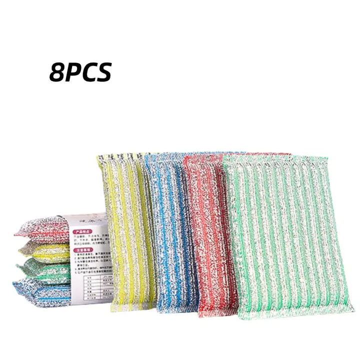 Stainless Steel Wire Kitchen Cleaning Pads — 8-Piece Set