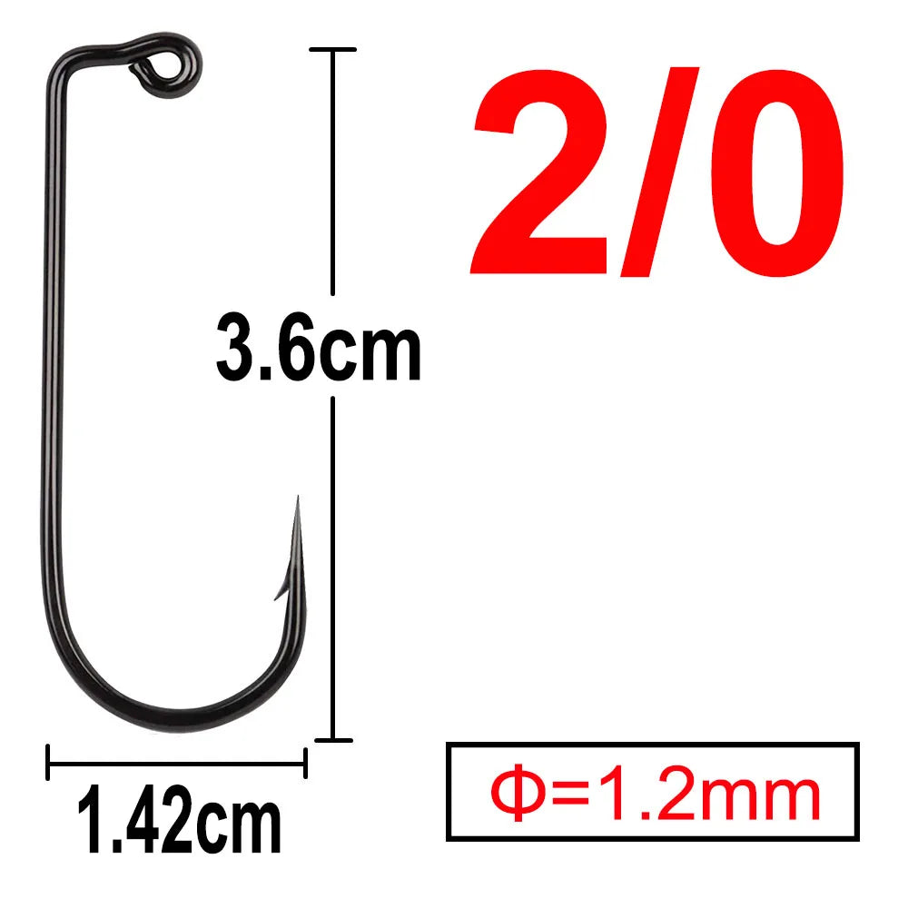 100 pcs 90 Degree Jig Fly Tying Strong Wire Saltwater Freshwater Fish Hook Aberdeen jig fishing size 6 4 2 1 1/0 to 4/0#