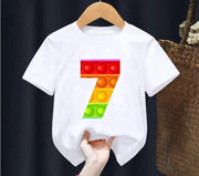 Hot Sale T-Shirt Number 2 3 4 5 6 7 8 9 11 Happy Birthday Gift T Shirt Baby Girls Boys Clothes Unisex Tshirt Tee Top