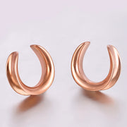 Twolobes 2PCS Saddle Ear Tunnel Plug Stainless Steel Piercing Ring Expander Studs Stretchers Body Jewelry Daily Hypoallergenic